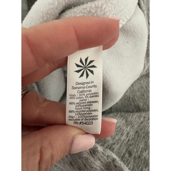 Athleta Womens Grey Hooded Full Zip Jacket Size Small Workout - Picture 4 of 7